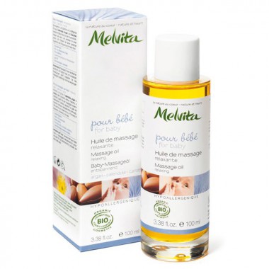 L'huile de massage Melvita à base de Calendula, d'huile d'Argan et de carotte