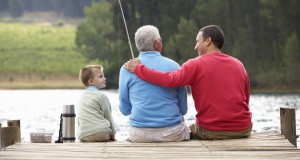 Father,son and grandfather fishing